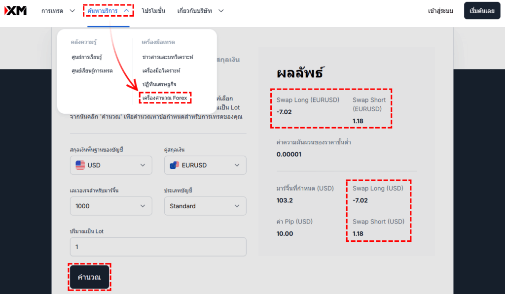 XM วิธีการใช้เครื่องคำนวณ forex เพื่อคำนวณค่า Swap และขนาดการเทรดที่คุณต้องการ