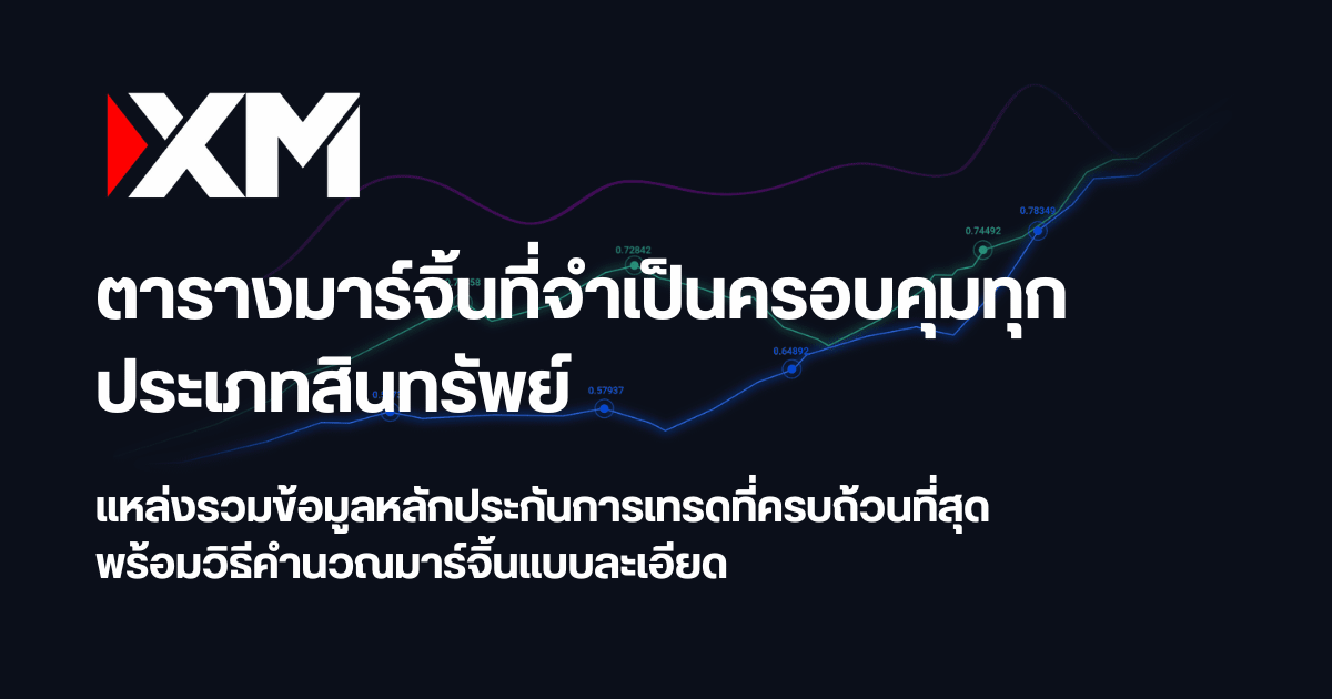 ตารางมาร์จิ้น XM อัปเดตทุกวัน พร้อมวิธีคำนวณสำหรับทุกผลิตภัณฑ์