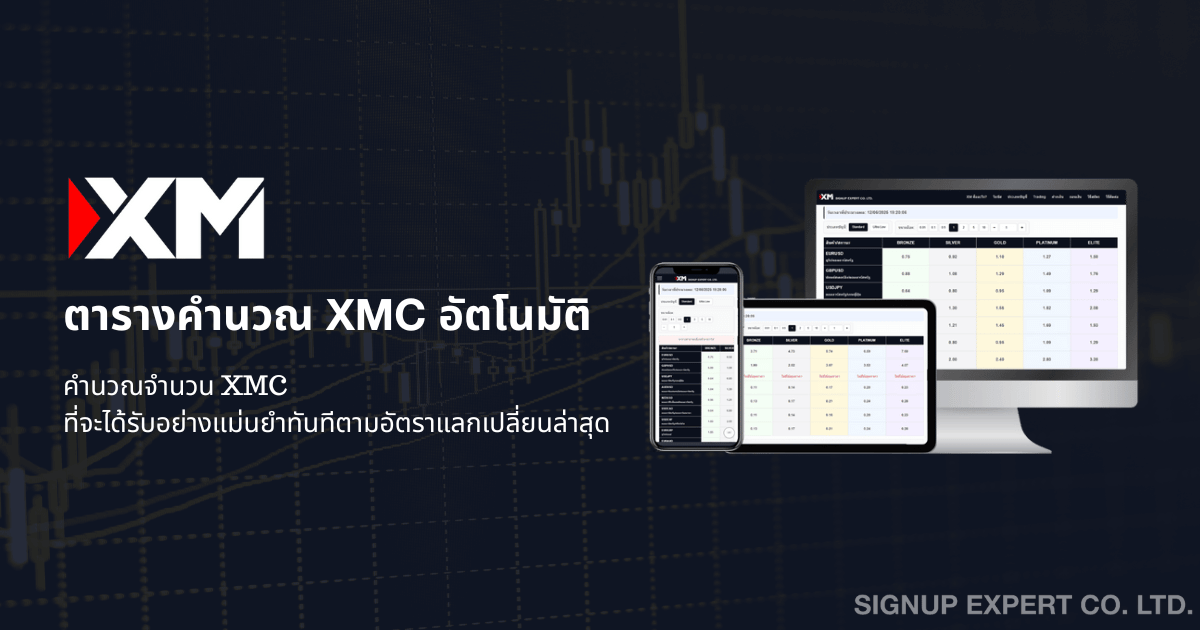 ตารางคำนวณ XMC อัตโนมัติ | คำนวณ XM Coin ได้ทันที