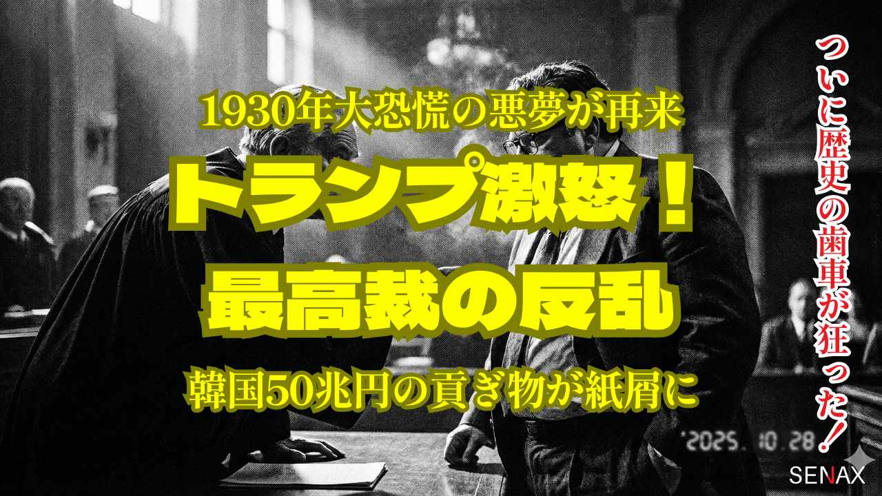 トランプ激怒！最高裁の反乱、韓国50兆円の貢ぎ物が紙屑に