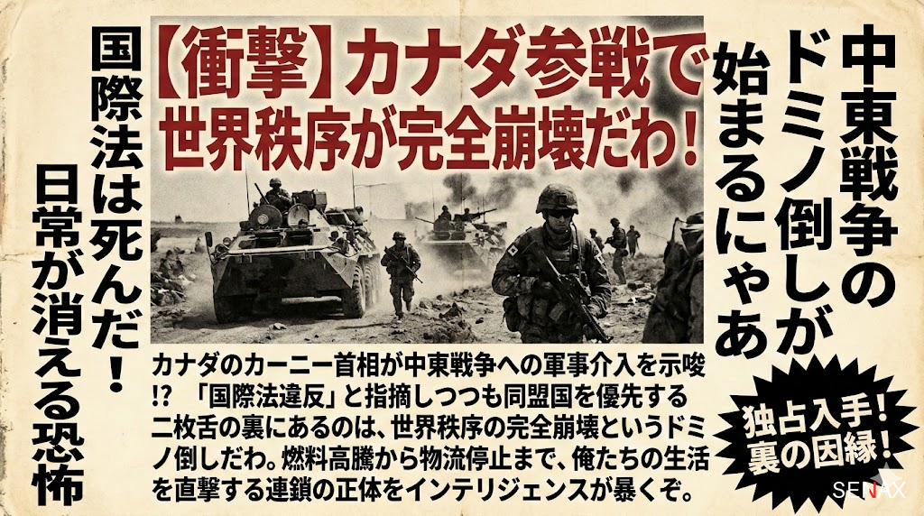 【衝撃】カナダ参戦で世界終焉！？中東戦争「連鎖崩壊」で日常が消えるにゃあ