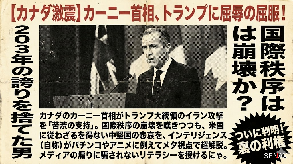 【カナダ激震】カーニー首相の「苦渋の支持」はトランプへの献上品か！