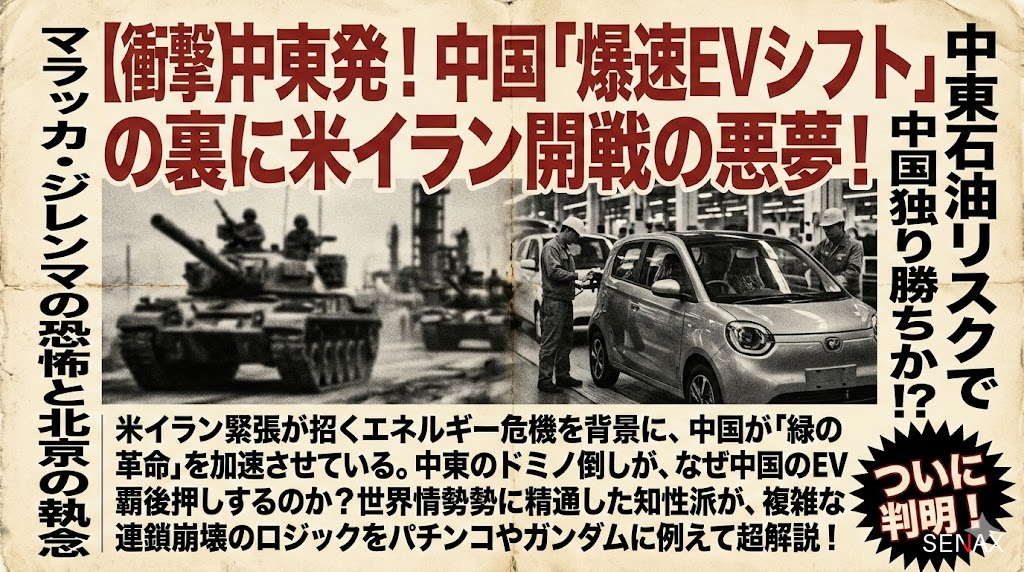【衝撃】中東発！中国「爆速EVシフト」の裏に米イラン開戦の悪夢！