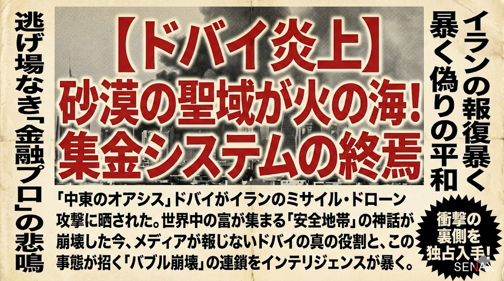 【ドバイ炎上】砂漠の聖域が火の海！イランの牙が暴く「偽りの楽園」と集金システムの終焉