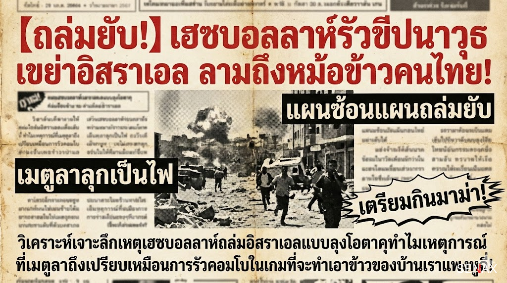 【ถล่มยับ!】เฮซบอลลาห์รัวขีปนาวุธเขย่าอิสราเอล ลามถึงหม้อข้าวคนไทย!