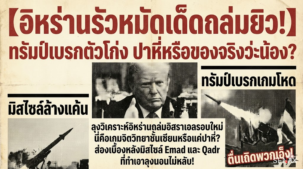 【อิหร่านรัวหมัดเด็ดถล่มยิว!】ทรัมป์เบรกตัวโก่ง ปาหี่หรือของจริงว่ะน้อง?