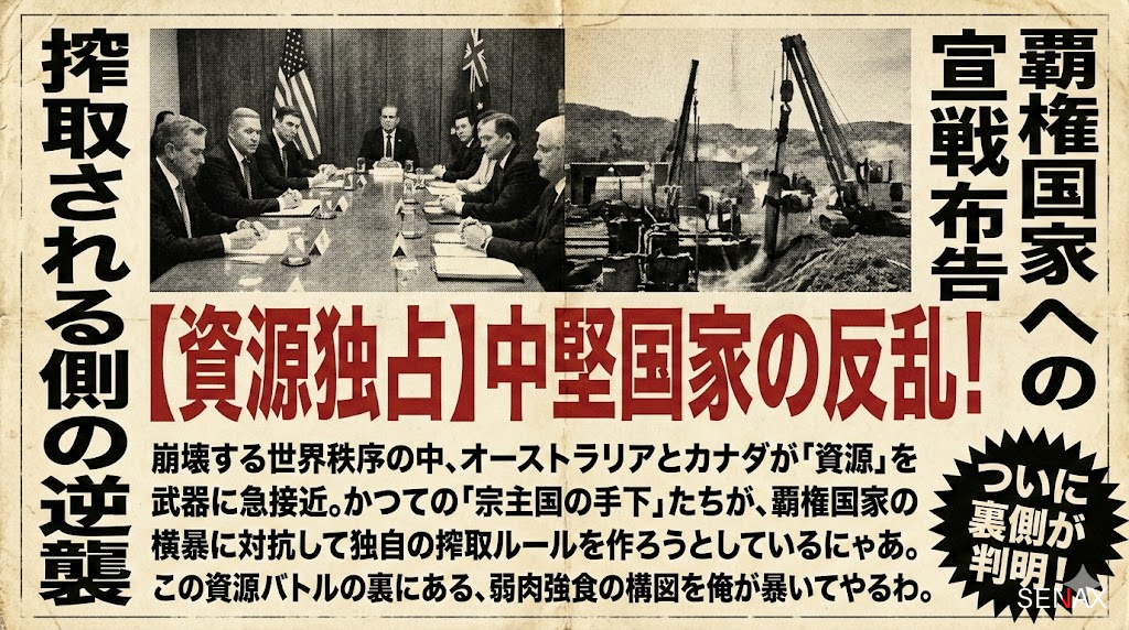 【資源独占】豪加「第３の極」結成で世界は修羅場へ！搾取の逆襲