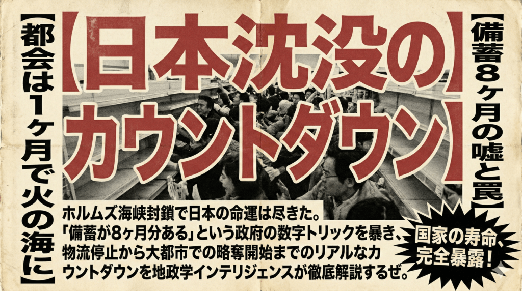ホルムズ海峡封鎖で日本地没までのカウントダウンタイマー