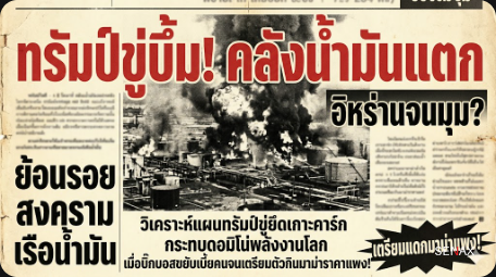 【ช็อกโลก!】ทรัมป์ขู่ขยี้เกาะน้ำมันอิหร่าน หวั่นไฟลามทุ่งค่าน้ำมันพุ่งปรี๊ด!