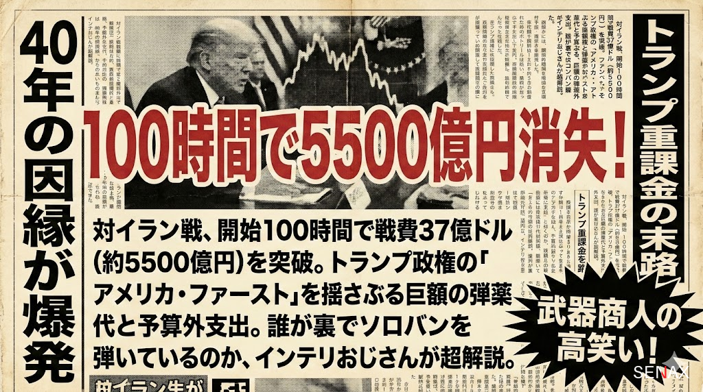 【100時間で5500億円消失！】トランプの財布を直撃するイラン戦の闇