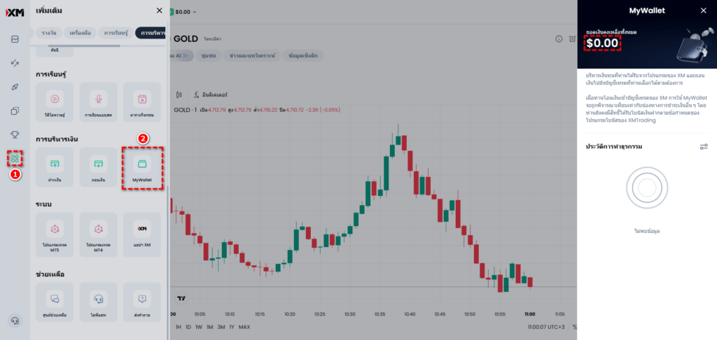 วิธีเข้า MyWallet ใน XM Members Area